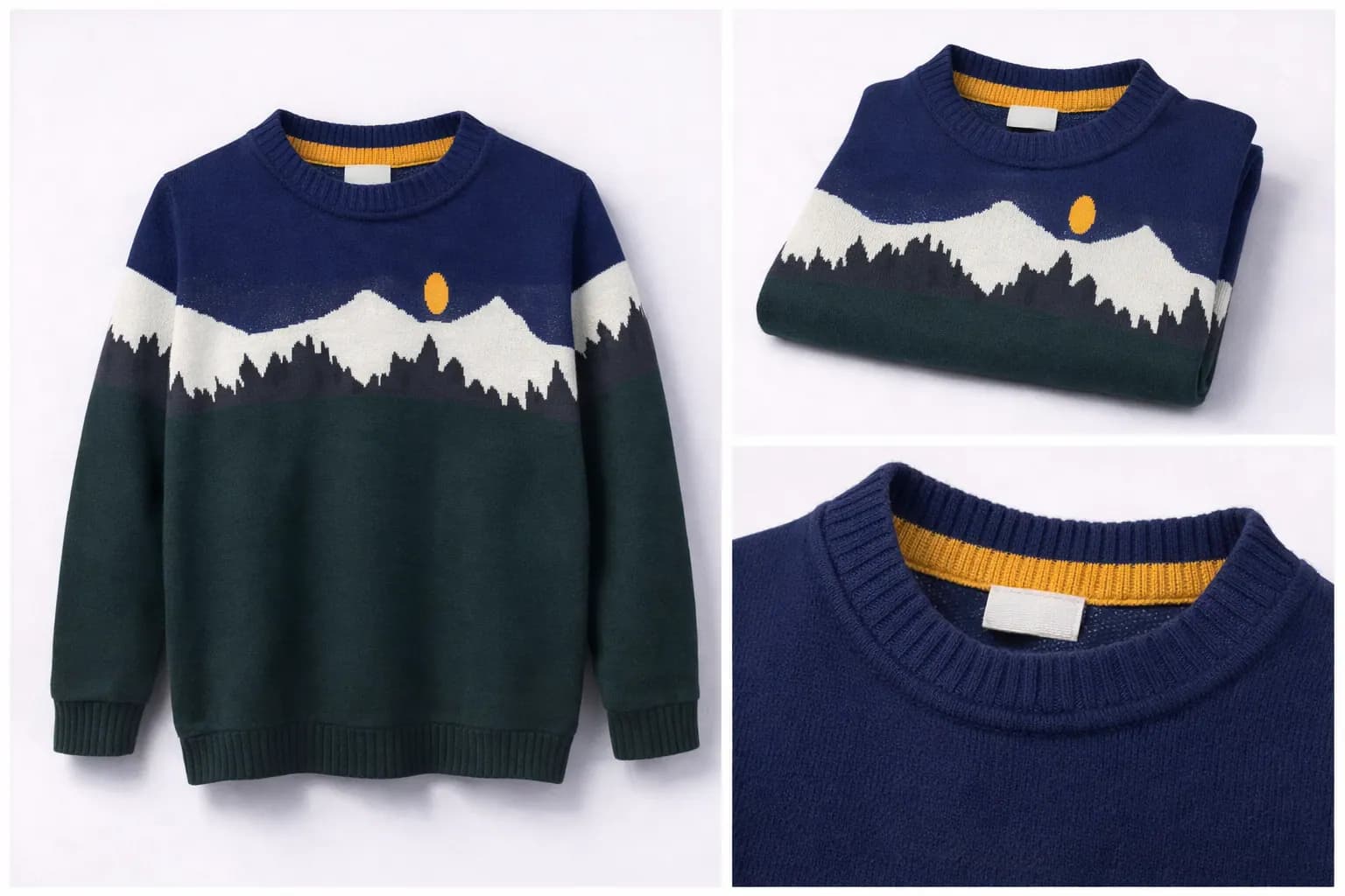 Navy Soft Rib Cotton Pullover
