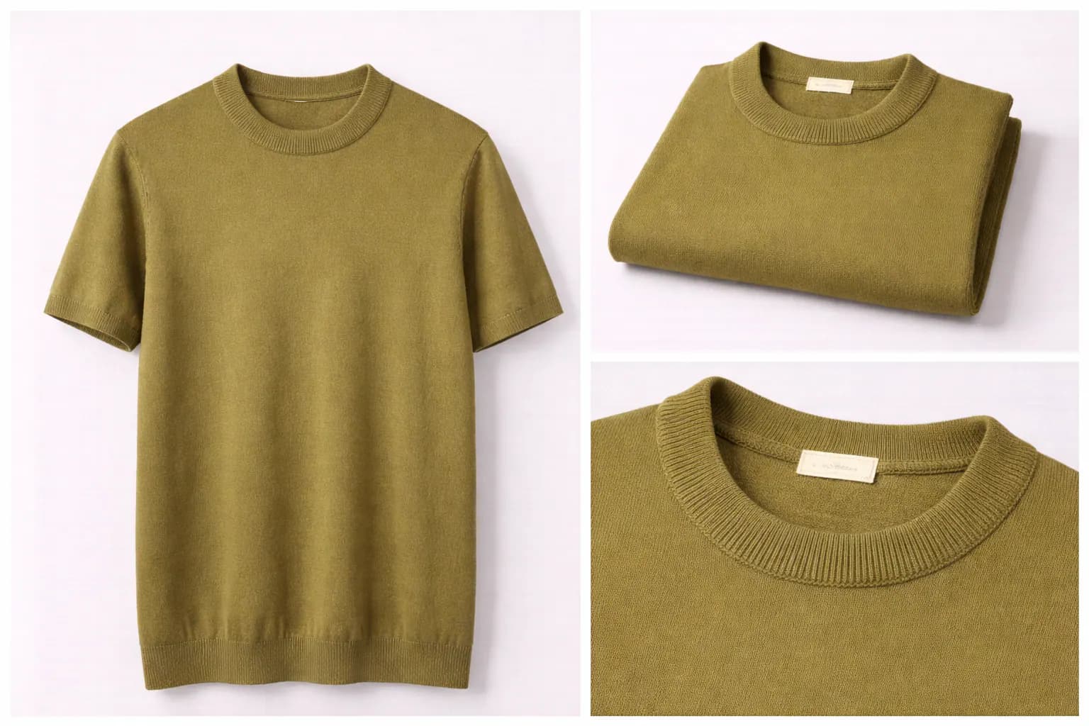 Camel Fine Gauge Cotton Knit Tee