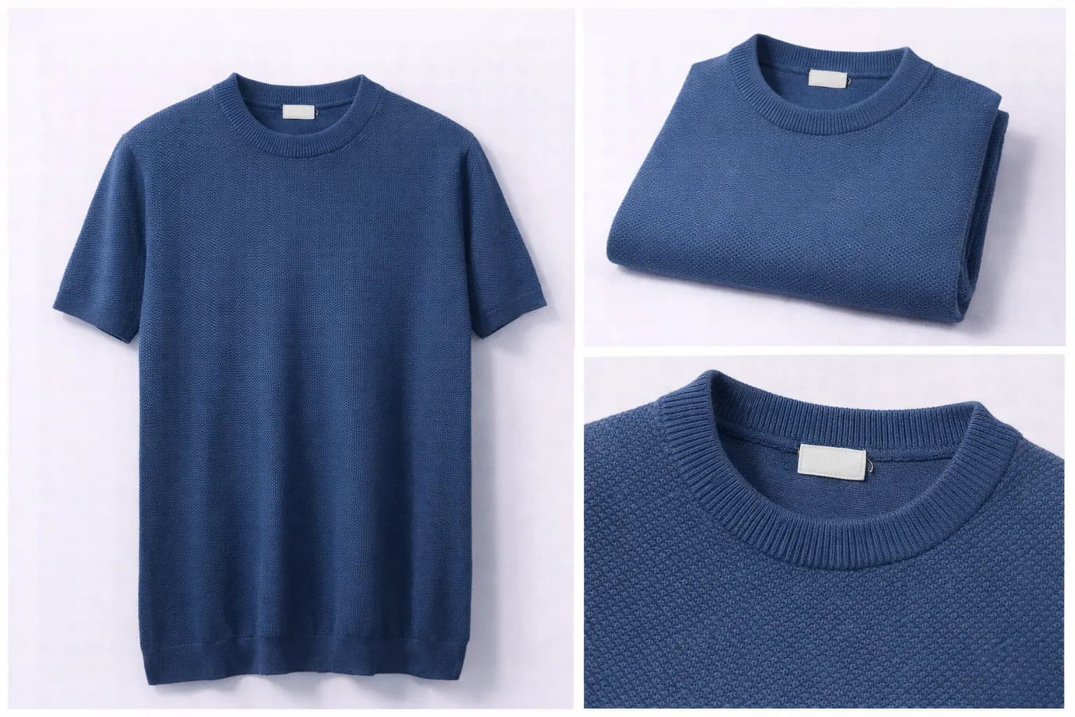 Charcoal Fine Gauge Cotton Knit Tee