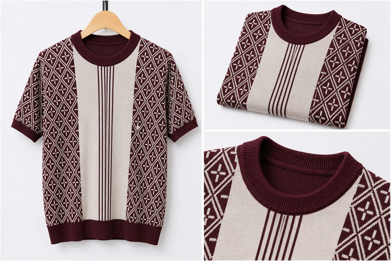 Chocolate Ribbed Cotton Knit Tee