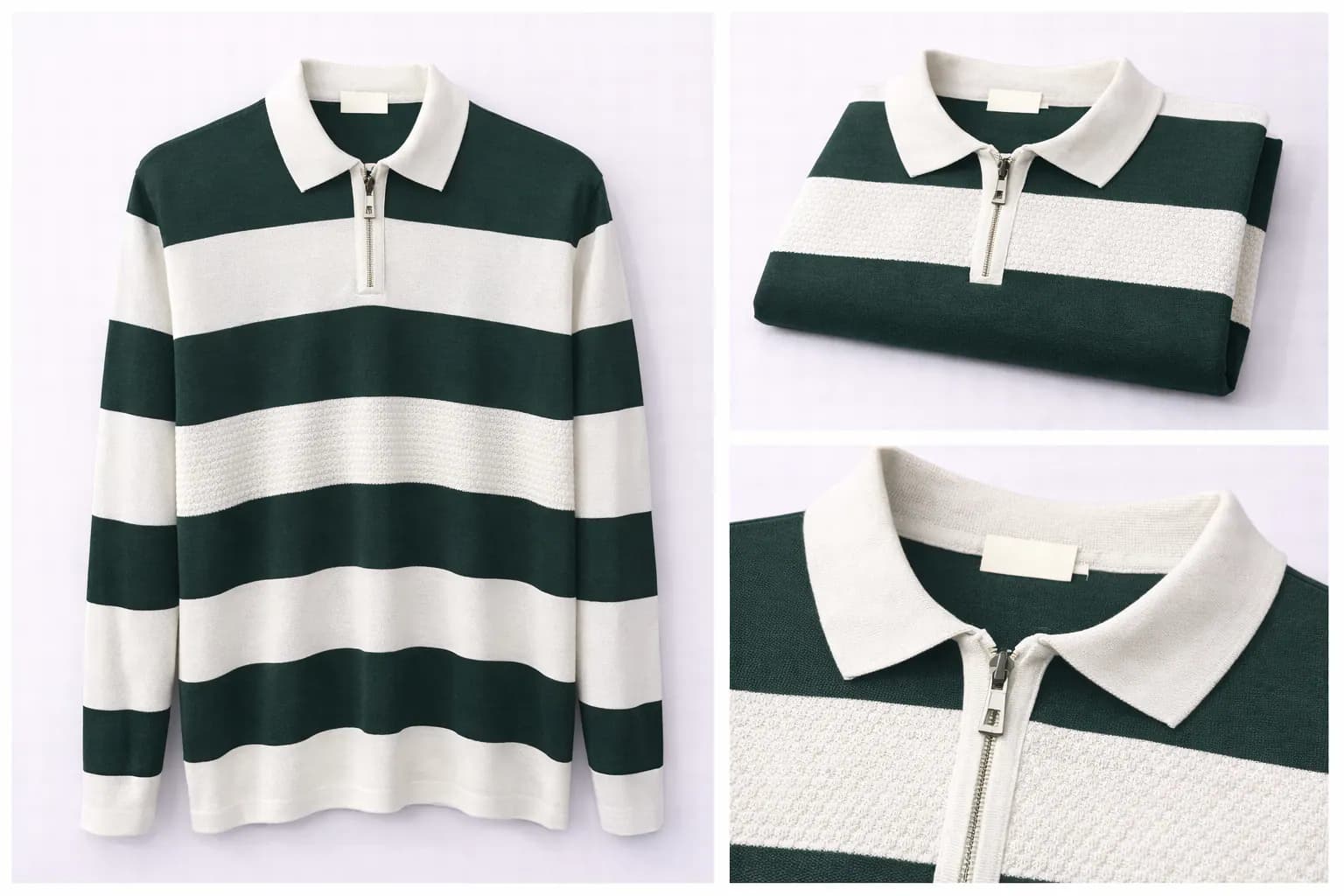Ivory Contrast Trim Cotton Polo