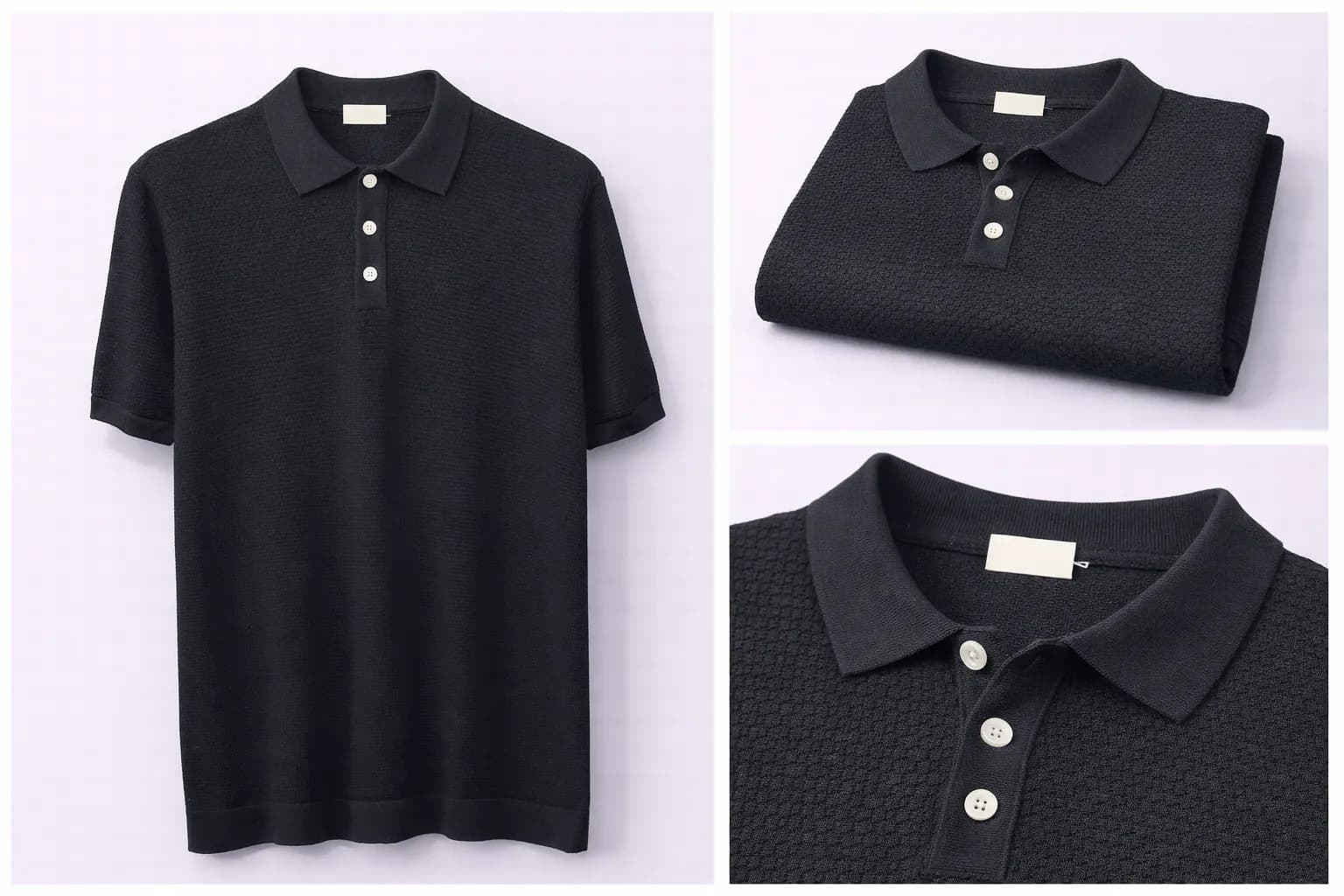 Charcoal Contrast Trim Cotton Polo