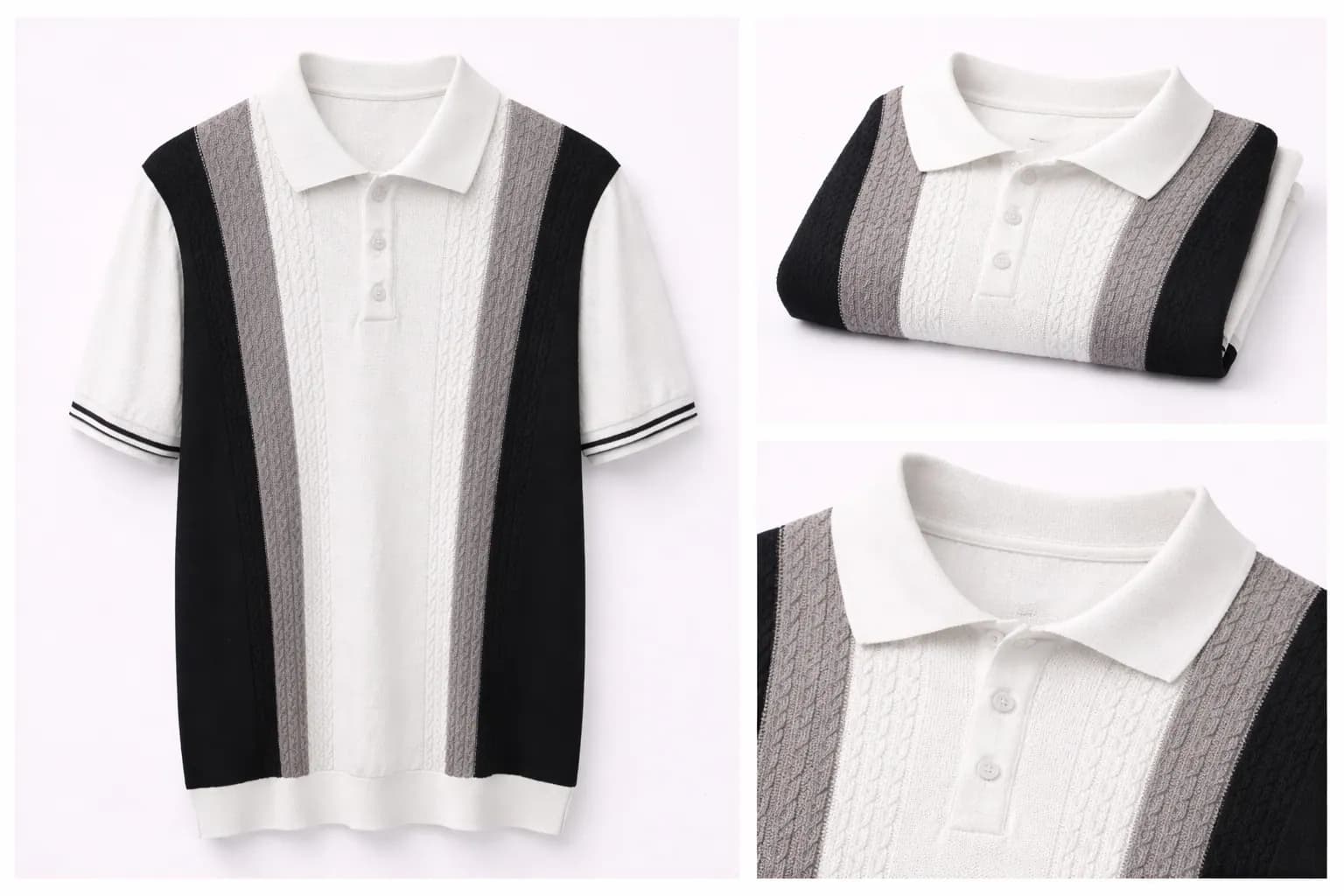 Ivory Contrast Trim Cotton Polo