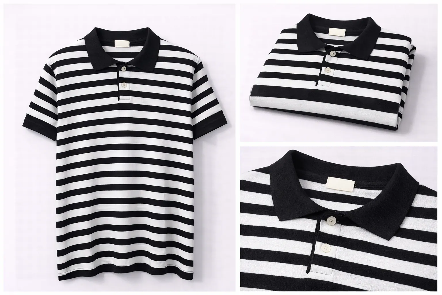 Heather Grey Contrast Trim Cotton Polo