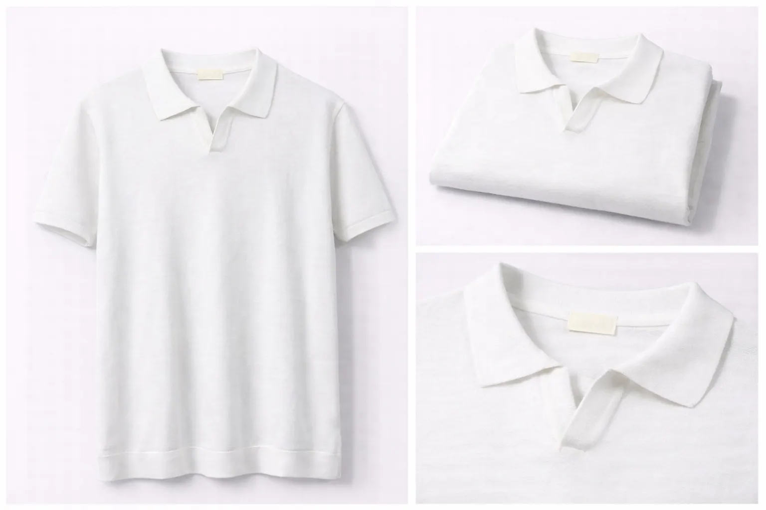 Ivory Contrast Trim Cotton Polo