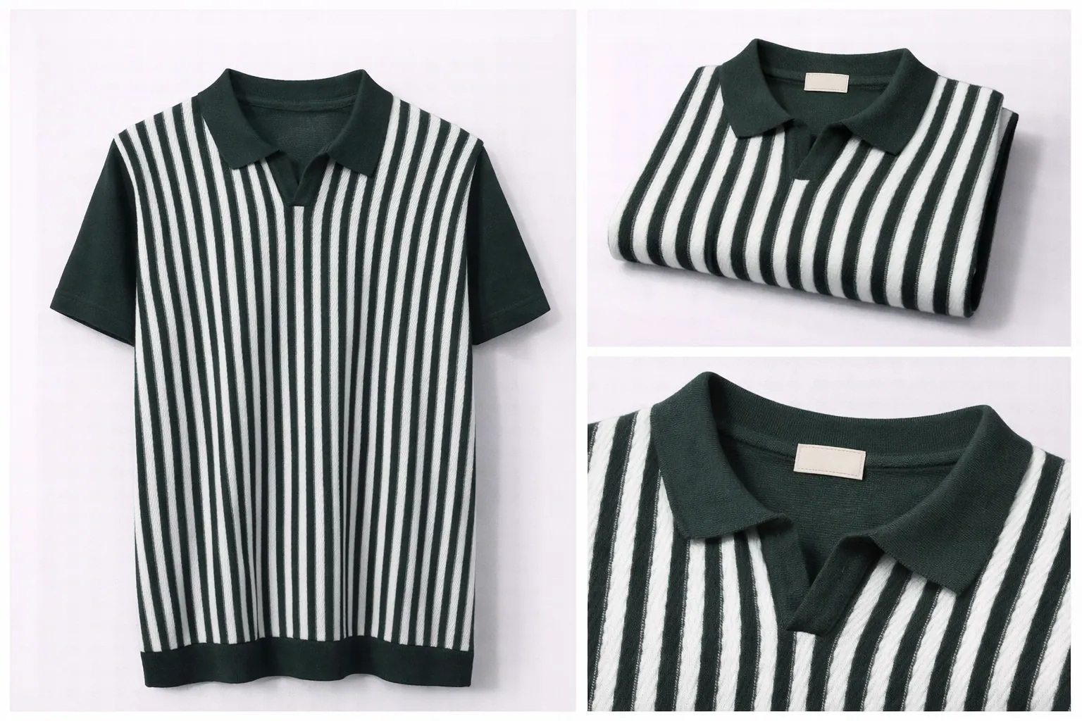 Heather Grey Contrast Trim Cotton Polo