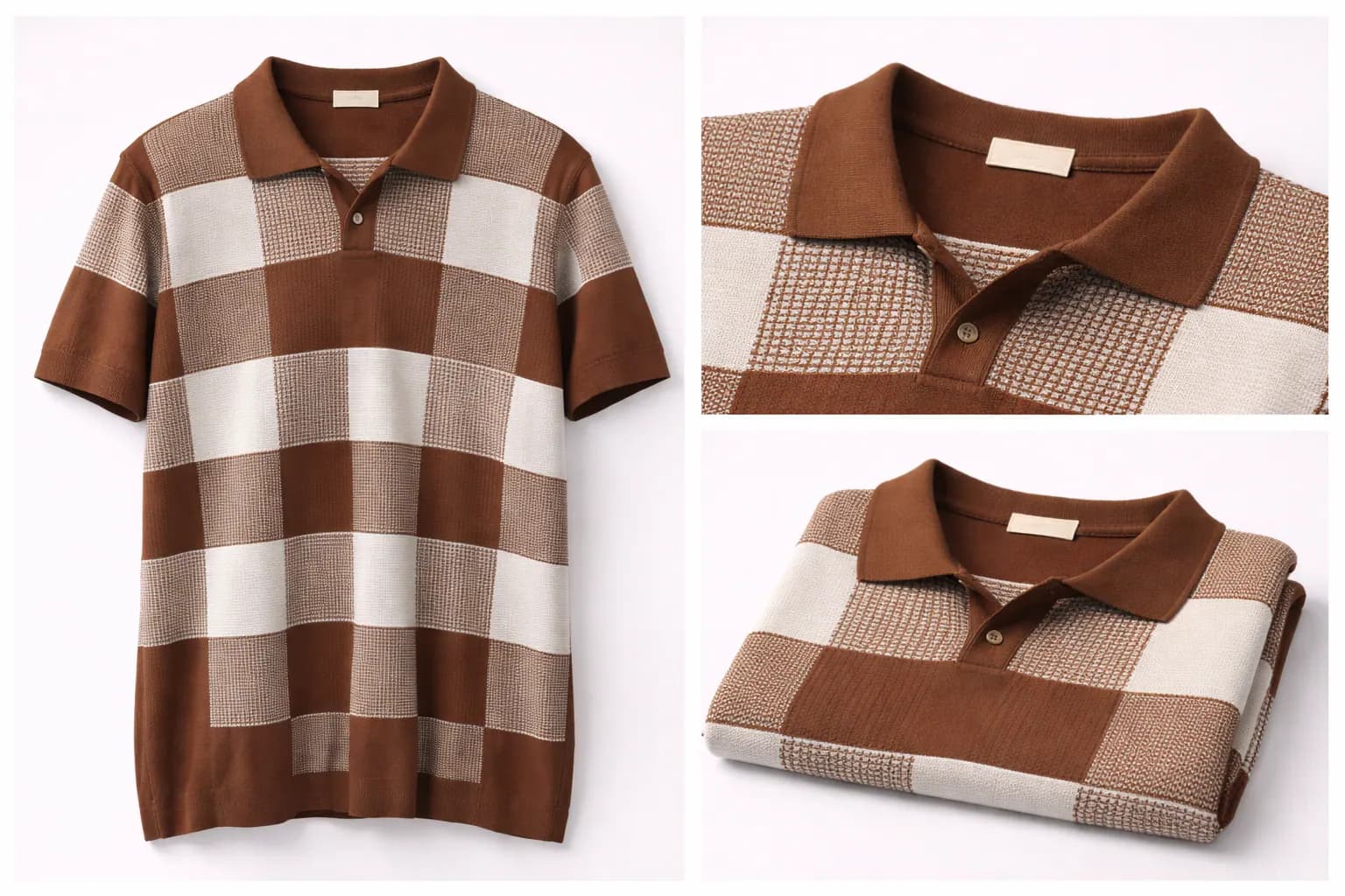 Chocolate Contrast Trim Cotton Polo