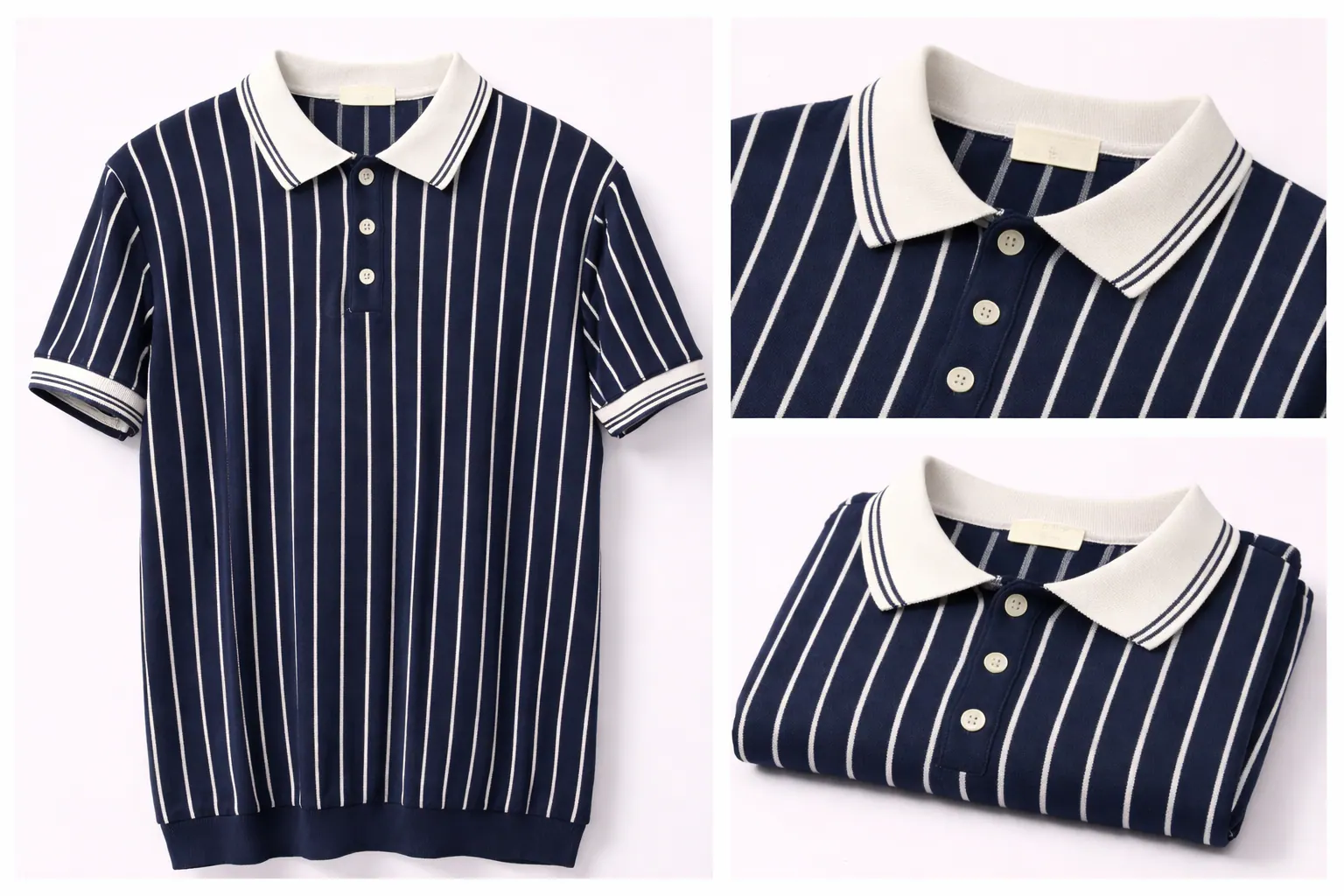 Charcoal Rib Texture Cotton Polo