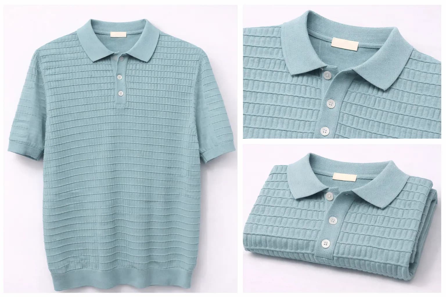 Silver Grey Contrast Trim Cotton Polo