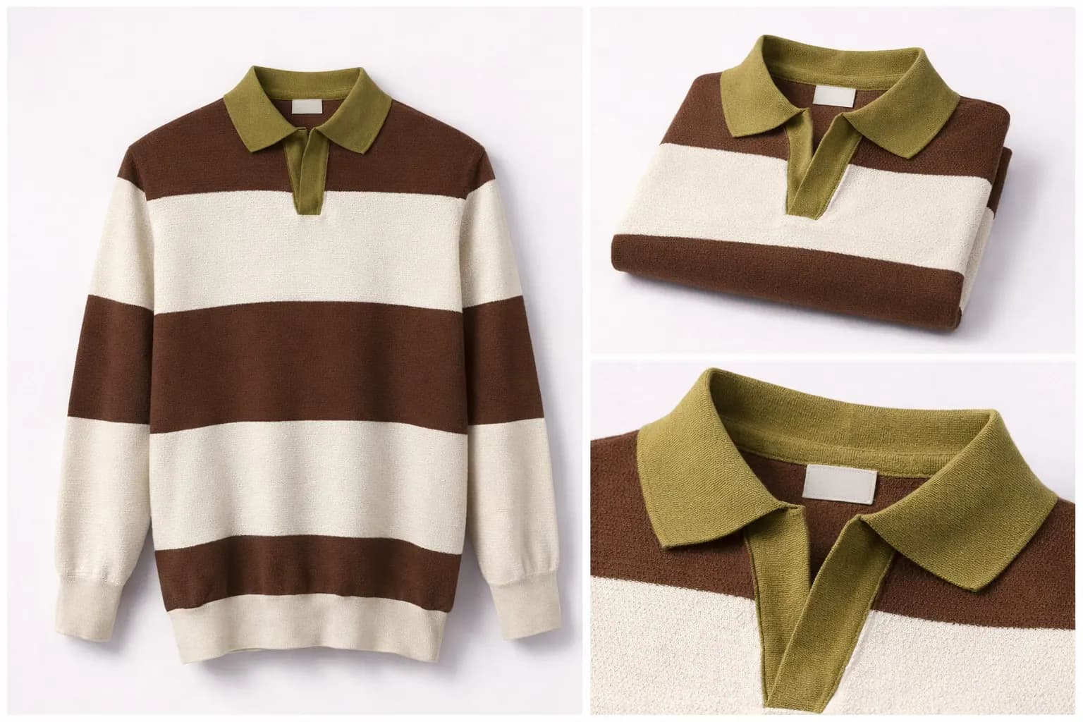 Chocolate Contrast Trim Cotton Polo