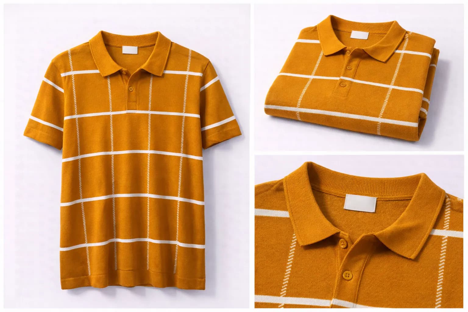 Rust Contrast Trim Cotton Polo