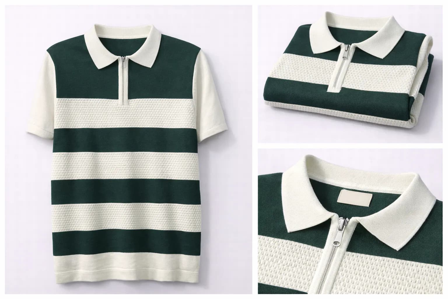 Ivory Contrast Trim Cotton Polo