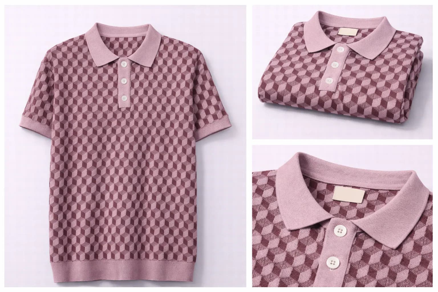 Heather Grey Contrast Trim Cotton Polo