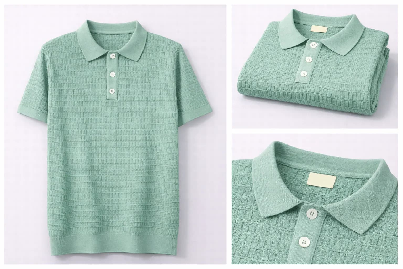 Silver Grey Contrast Trim Cotton Polo