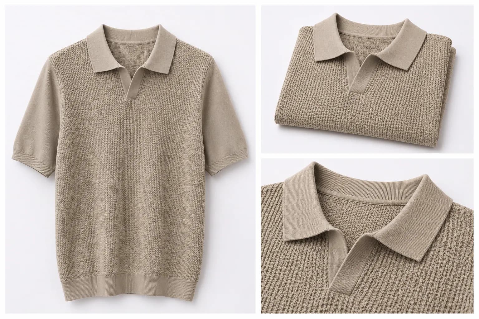 Heather Grey Contrast Trim Cotton Polo
