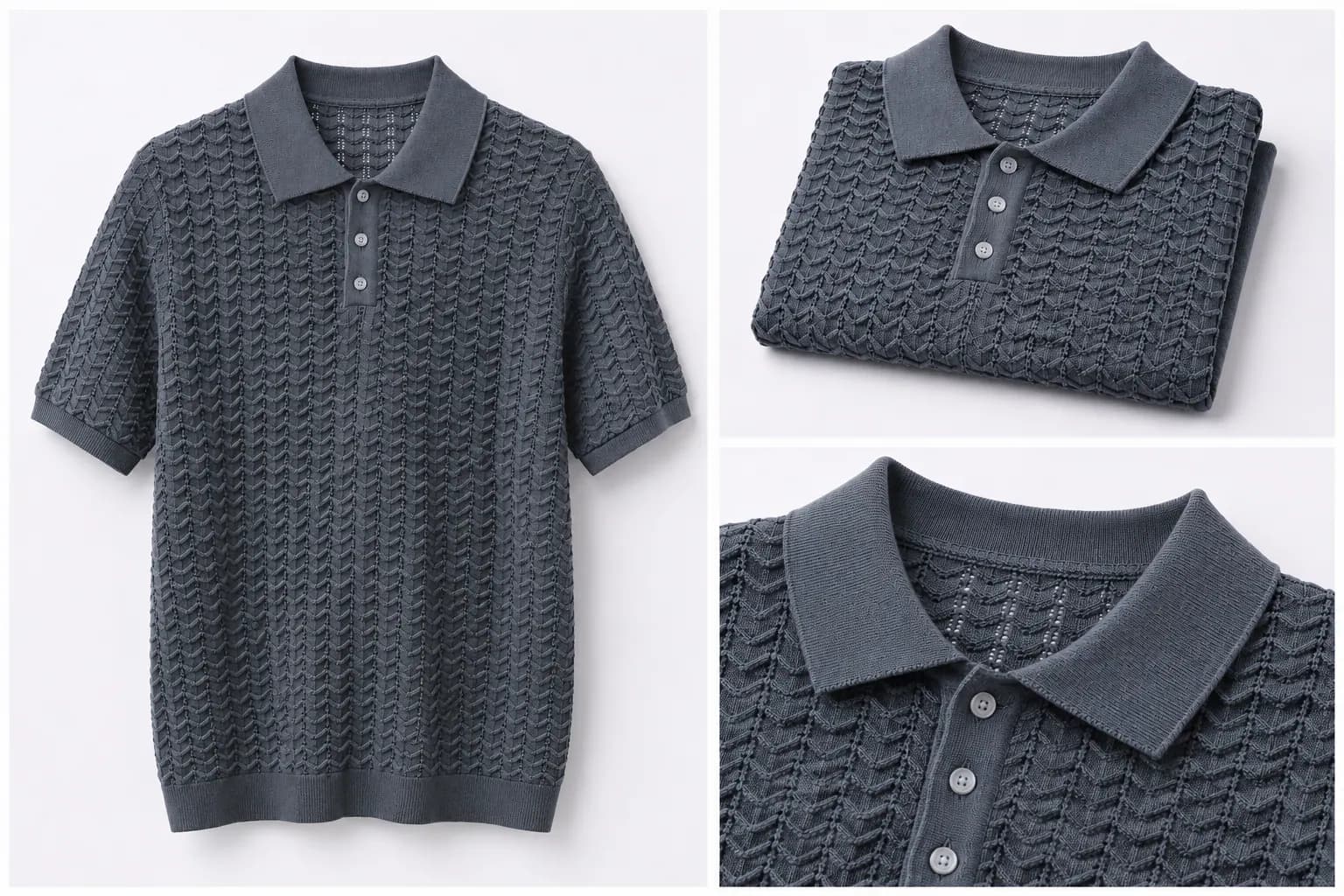 Charcoal Contrast Trim Cotton Polo