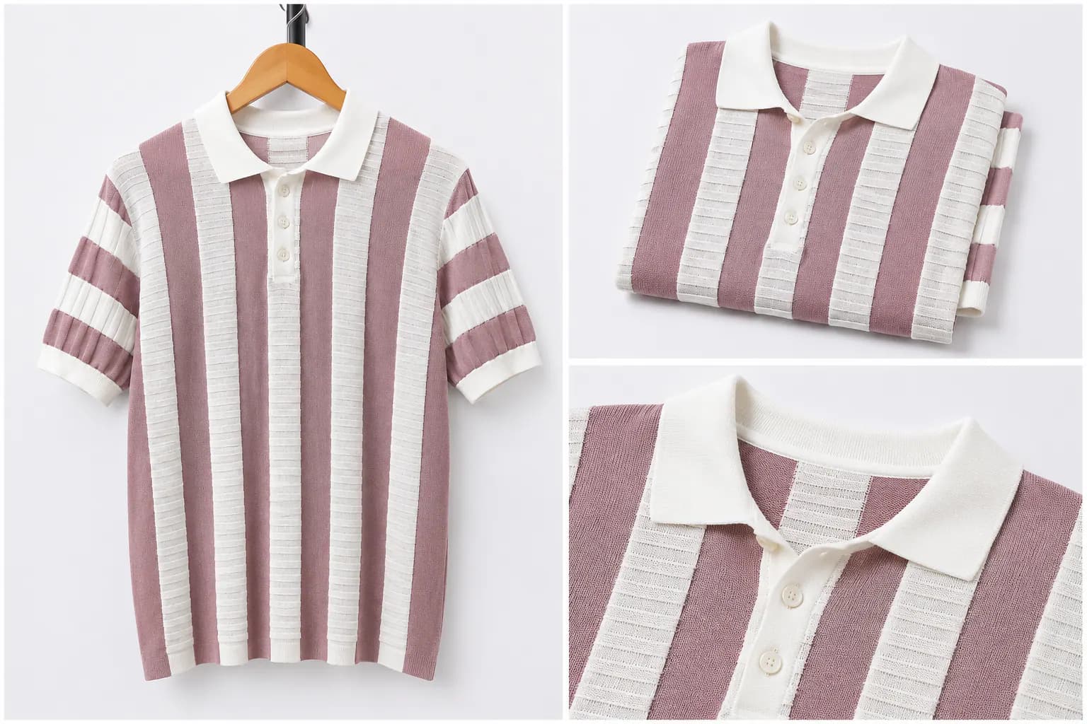Ivory Contrast Trim Cotton Polo