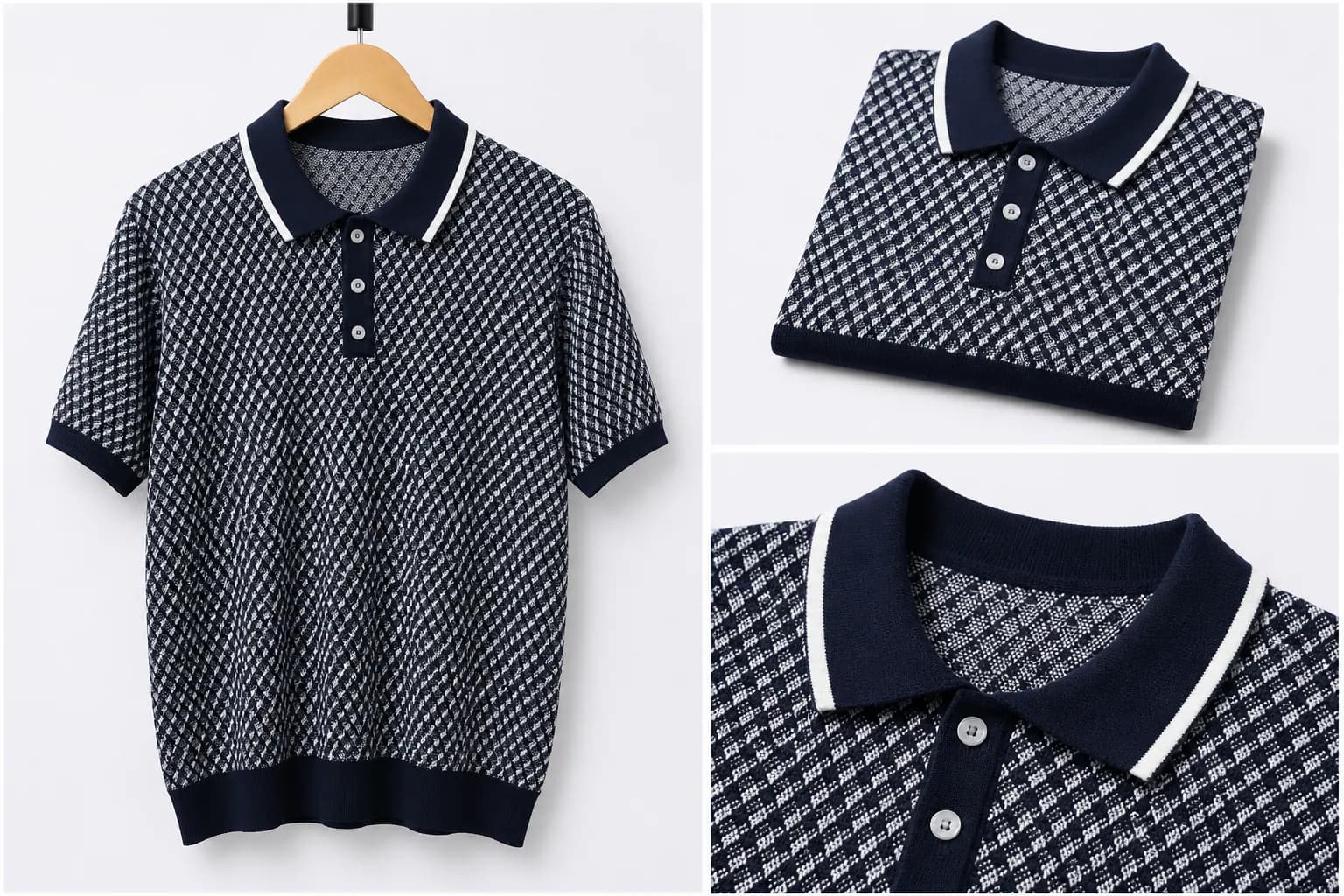 Chocolate Contrast Trim Cotton Polo