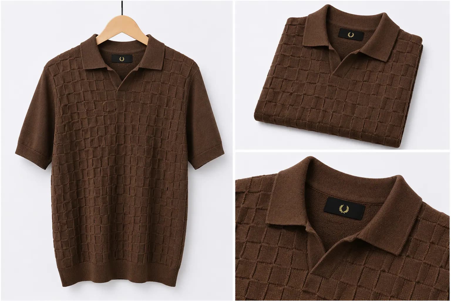 Chocolate Contrast Trim Cotton Polo