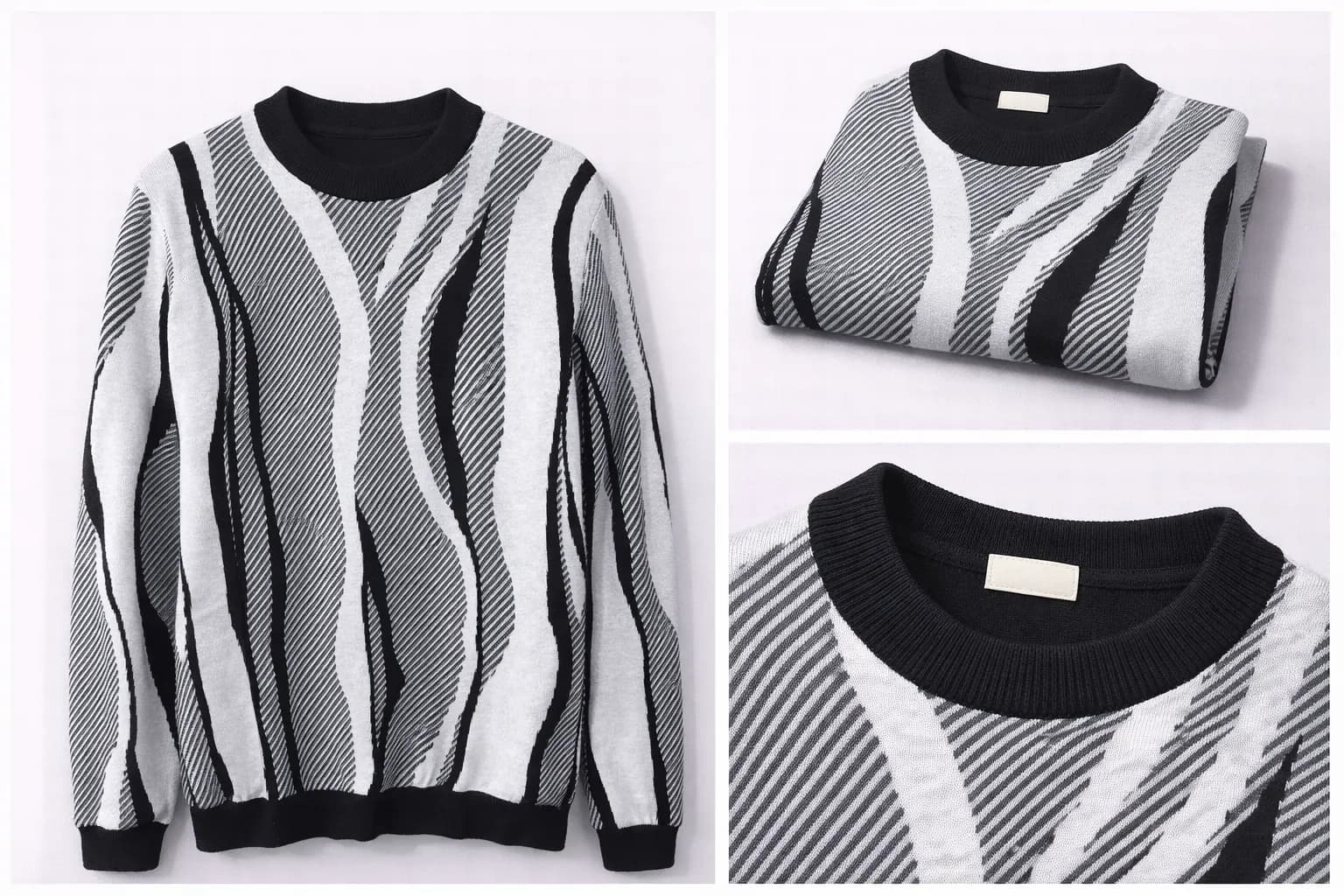 Heather Grey Textured Cotton Sweater