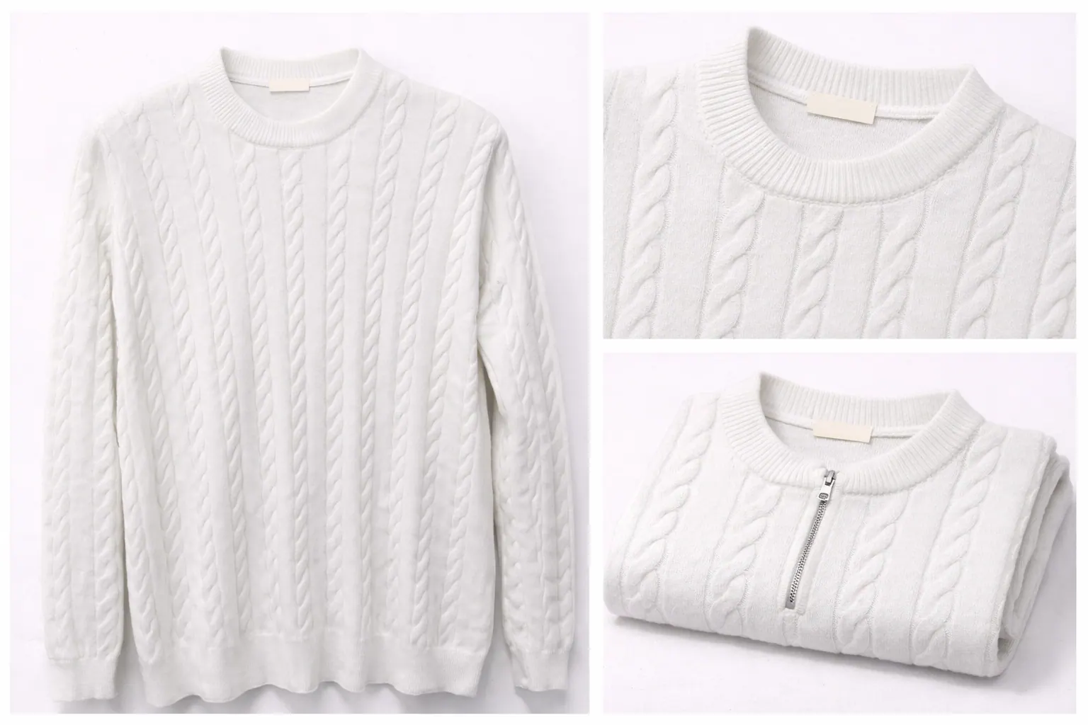 Ivory Soft Rib Cotton Sweater