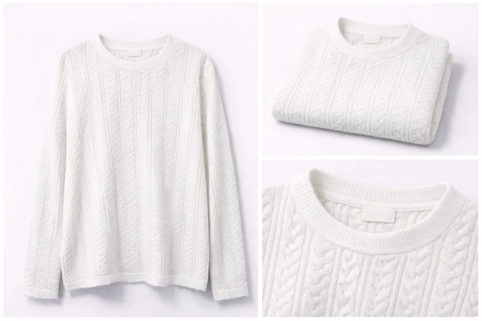 Ivory Soft Rib Cotton Sweater