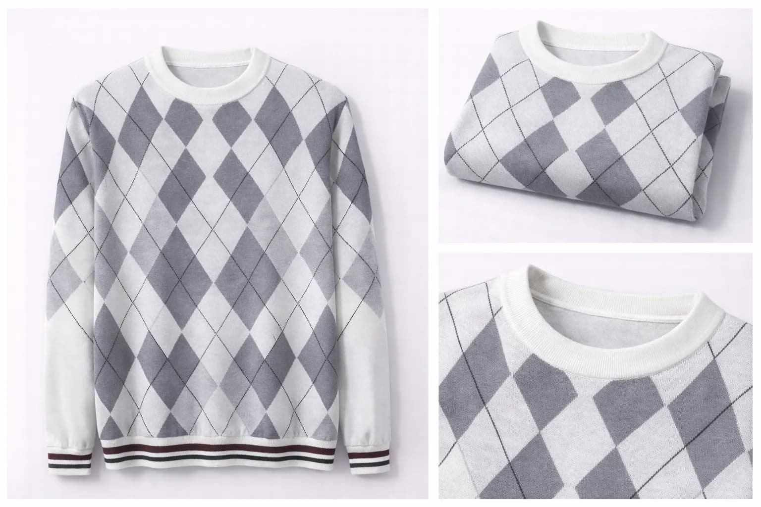 Heather Grey Structured Cotton Sweater