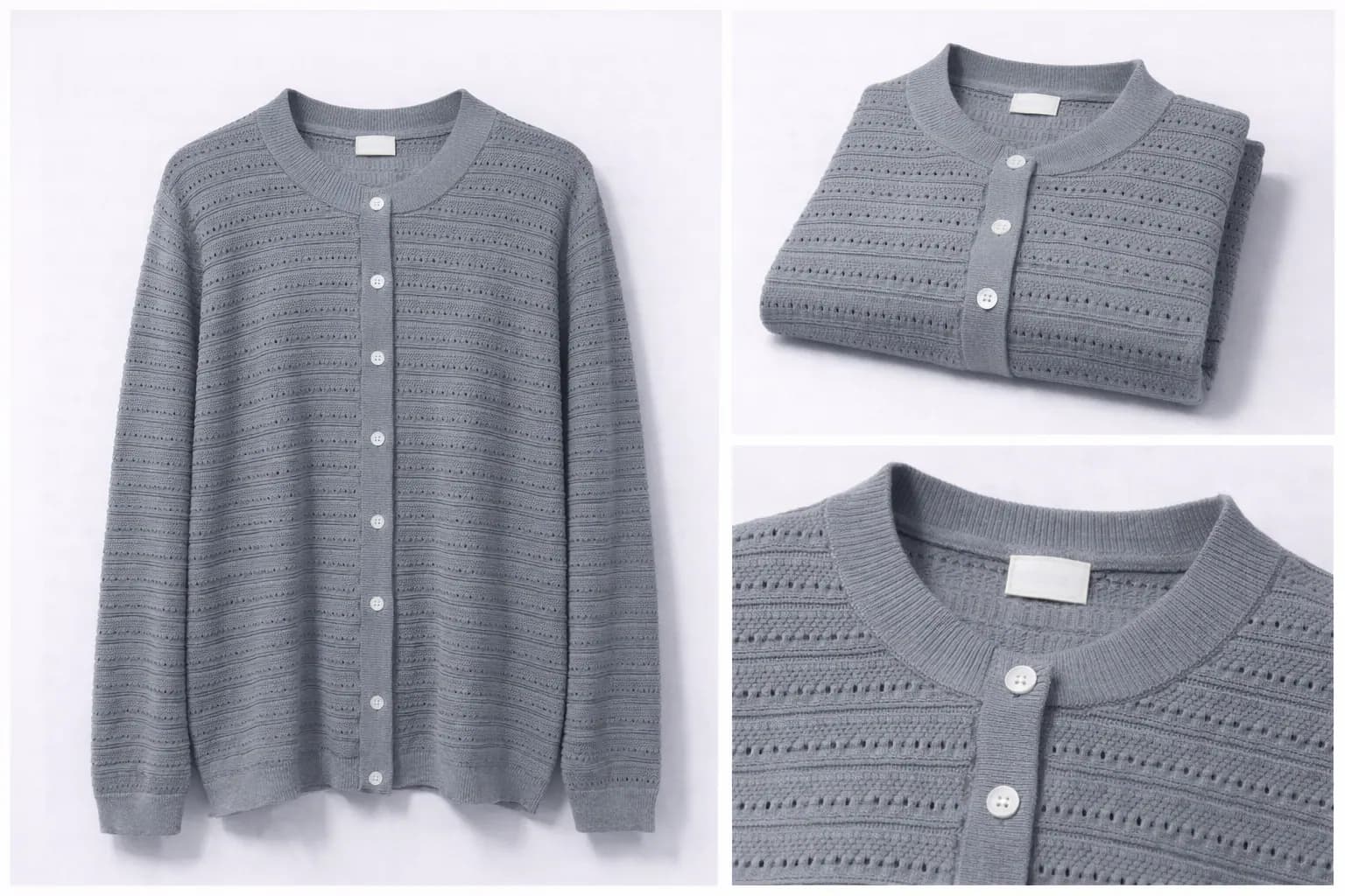 Heather Grey Clean Layer Cotton Cardigan