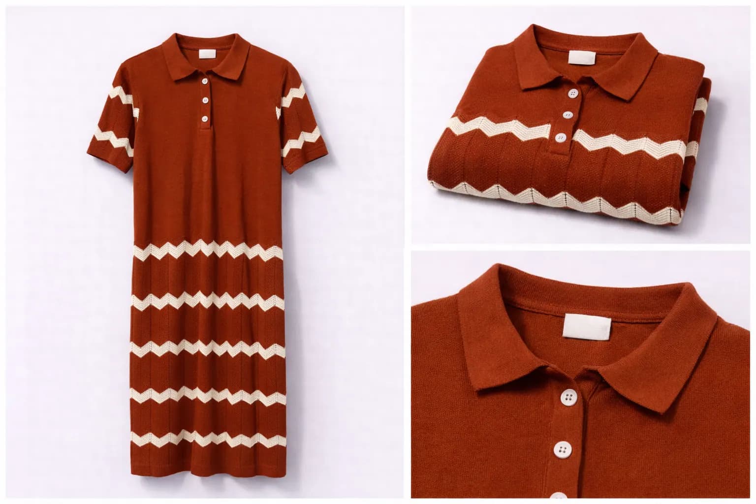 Burgundy Column Cotton Knit Dress