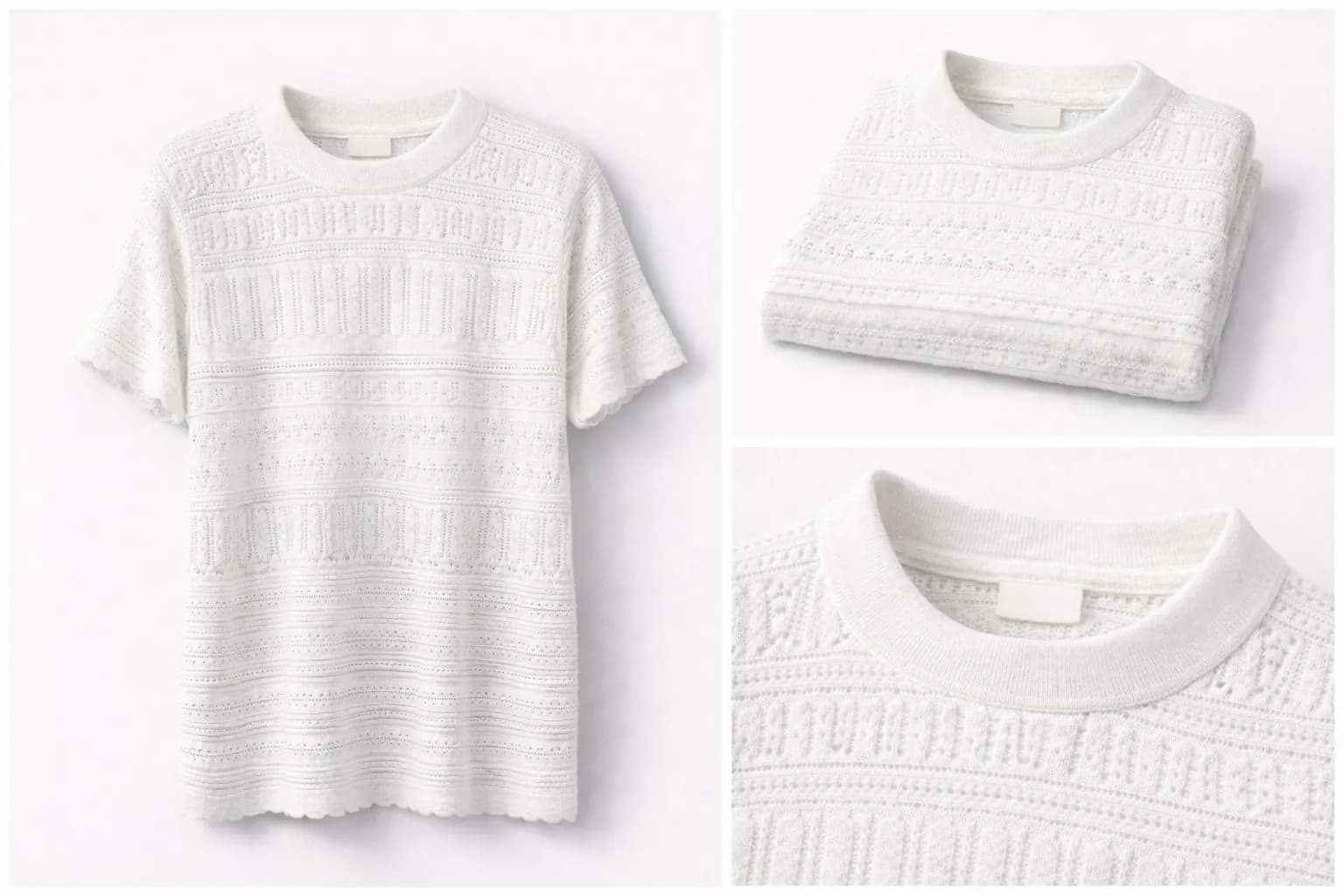 Ivory Soft Rib Cotton Knit Top