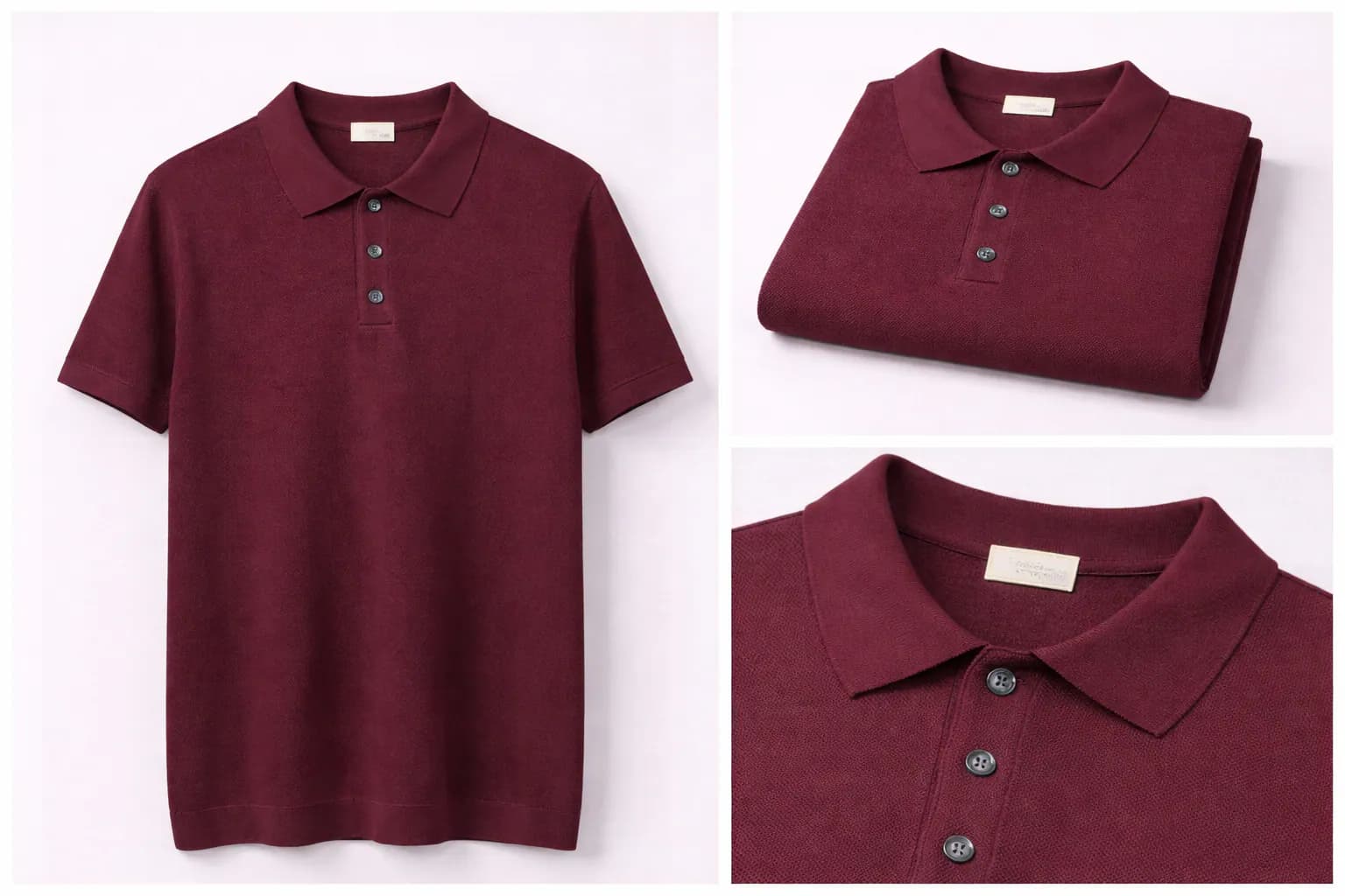 Burgundy Soft Placket Cotton Polo